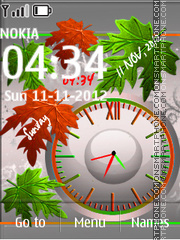 Leaves Dual Clock theme screenshot
