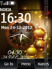 Golden Christmas Dual Clock es el tema de pantalla
