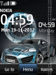 Blue Car Dual Clock Theme-Screenshot