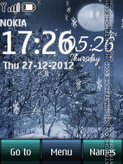 Winter Digital Clock 02 tema screenshot