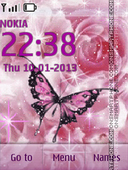 Butterfly on Rose tema screenshot