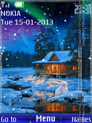 Winter evening with the polar night tema screenshot