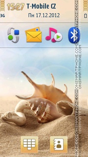 Sea Shells On Sand tema screenshot