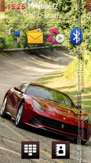 Red Ferrari Berlinetta theme screenshot