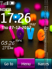 Nice Love Digital Clock theme screenshot