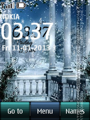 Скриншот темы Winter And Snow Digital Clock