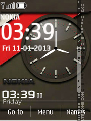 Nokia Grey Dual Clock theme screenshot