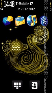 Aquarius black and gold tema screenshot