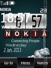 Nokia Digital Clock 04 tema screenshot