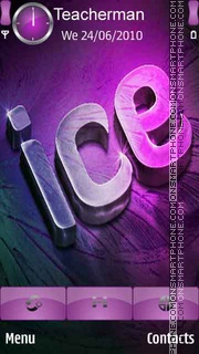 3D Ice Text es el tema de pantalla