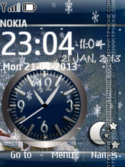 Animated Winter Dual Clock theme screenshot