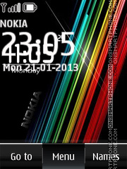 Black nokia digital clock 01 theme screenshot