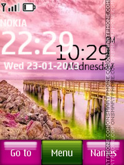 Pink Nature Digital Clock 01 tema screenshot