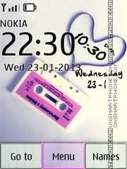 Music Hearts Clock tema screenshot