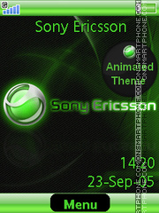Green Sony Ericsson tema screenshot