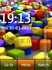 Скриншот темы Cubes Digital Clock