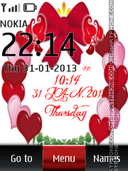 Hearts Digital Clock 01 theme screenshot