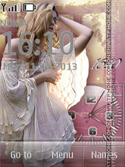 Pink Clock theme screenshot