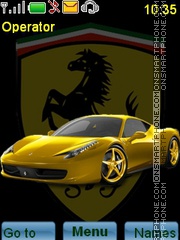 Yellow Sport Car theme screenshot