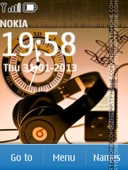 Music Player Dual Clock tema screenshot