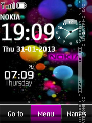 Скриншот темы Purple Nokia Abstract Clock