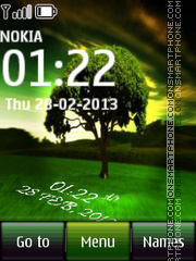 Tree Digital Clock es el tema de pantalla