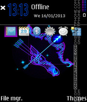 Sagittarius Neon 01 tema screenshot