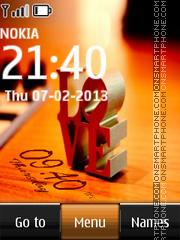 Love Digital Clock 04 tema screenshot