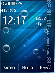 Blue abstract with bubbles tema screenshot