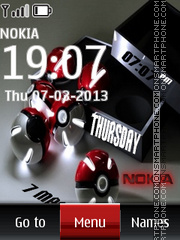 Balls Nokia Digital Clock tema screenshot