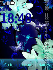 Blue Flowers tema screenshot