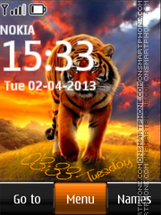 Tiger Digital Clock es el tema de pantalla