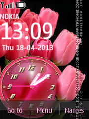 Pink Tulips tema screenshot