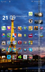 Eiffel Tower Night theme screenshot