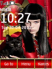 Girl with cat es el tema de pantalla