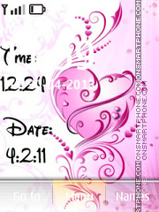 New Love clock & date tema screenshot