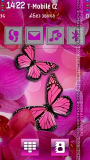 Скриншот темы Pink Butterfly HD