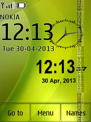 Green Neo Clock es el tema de pantalla