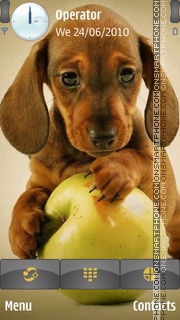 Puppy and Apple Theme-Screenshot