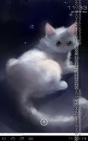 White Cute Kitty tema screenshot