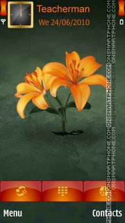 Orange Flower tema screenshot