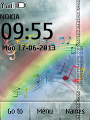 Скриншот темы Music Notes Rainbow