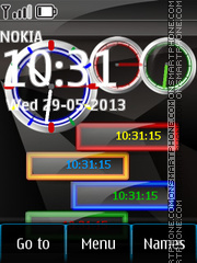 Nokia 2013 Color Clocks theme screenshot