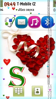 Letter S With Heart tema screenshot