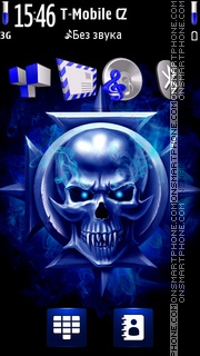 Skull Neon 01 tema screenshot