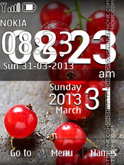 LG Redcurrant Clock tema screenshot