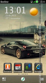 Black Ferrari theme screenshot