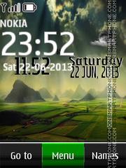 Fog Landscape Live Clock es el tema de pantalla