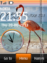 Flamingo dual clock es el tema de pantalla