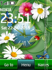 Green Nature Clock theme screenshot